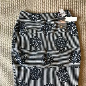 Opening Ceremony Striped Floral Black and White Skirt